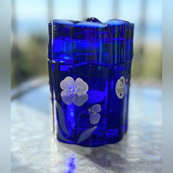 Rare Vintage Fenton cobalt glass trinket box